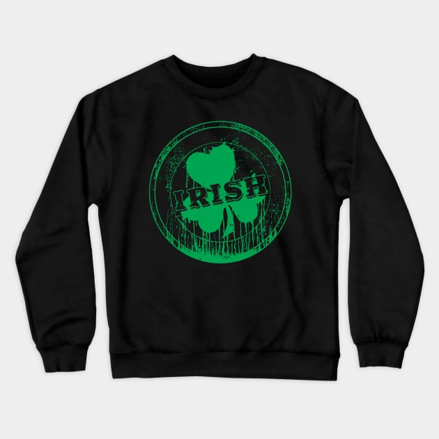 Irish Shamrock St. Patricks Day Round Logo Crewneck Sweatshirt by Mudge